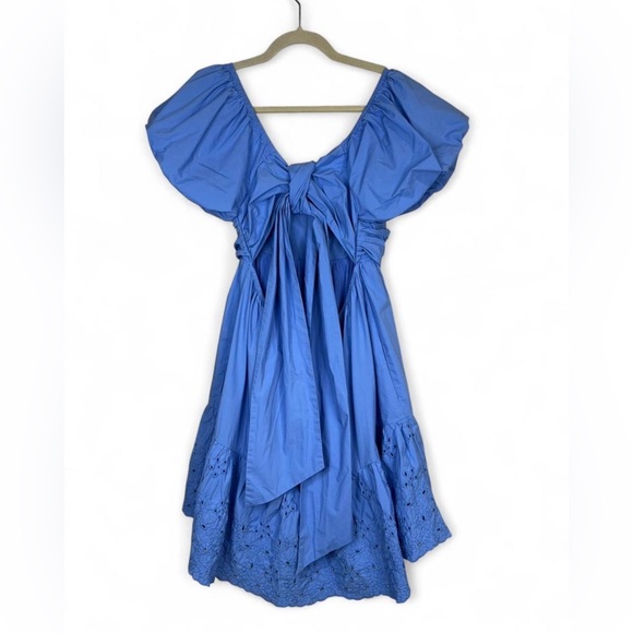 Anthropologie En Saison Blue Midi Dress with Puff Sleeves - Picture 3 of 4